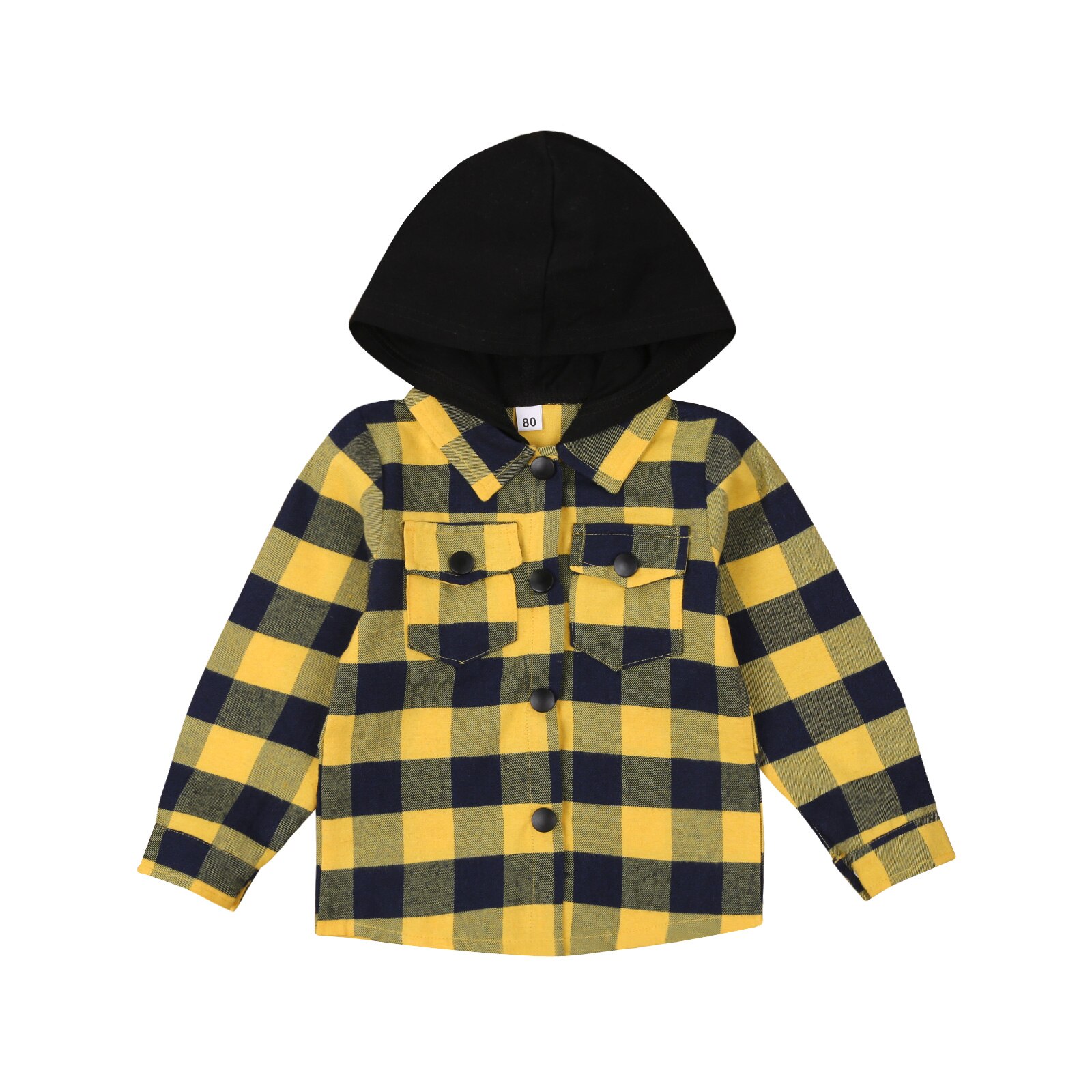 Baby Jongens Meisjes Shirts Button-Down T-shirt Denim Romper Peuter Lange Mouwen Plaid Top 0-7T: B / 12-18 Months
