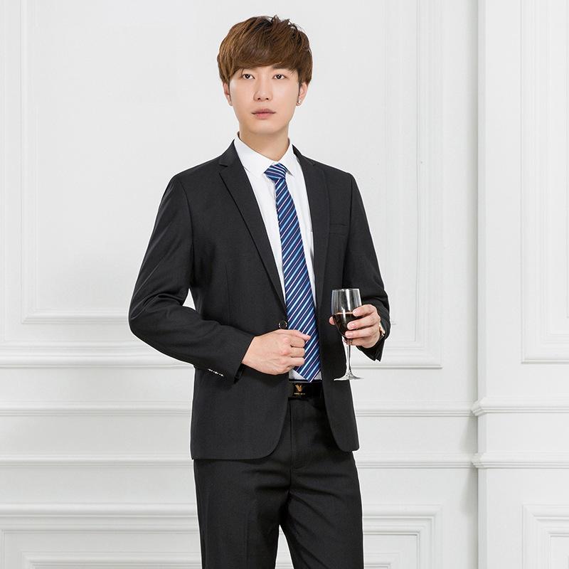 Mannen Twee Knoppen Pakken Slim Fit Gentlemens Mode Pakken Werken Uniform Set Bruidegom Jurk Past FS-117: 4XL