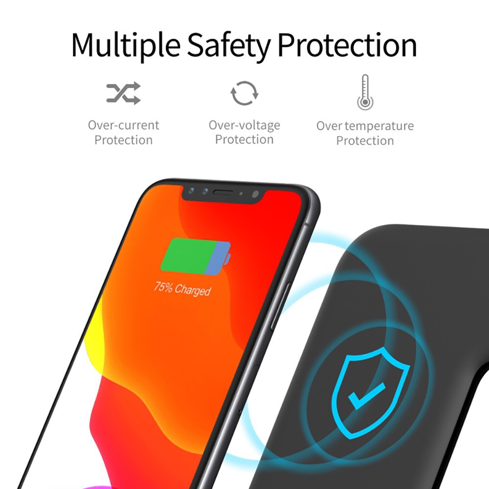 Soporte de cargador inalámbrico Qi 3 en 1 para Apple Watch SE 6 7 Airpods Pro 15W, estación de carga rápida para iPhone 13 12 11 XS XR X 8