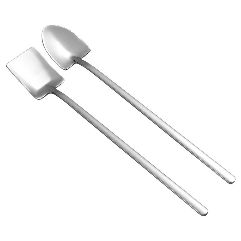 1Pc Stainless Steel Spoon Teaspoons Long Handle Ice Cream Office Coffee Dessert Spoon Stirring Spoon Kitchen Accessories Tools