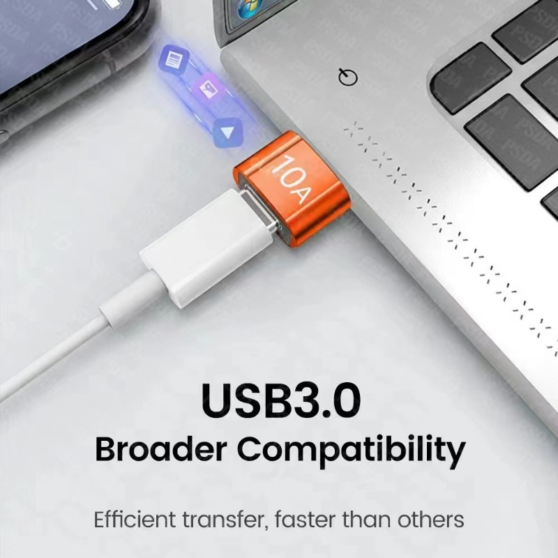 6-1PCS 10A OTG USB 3.0 A Tipo C Adattatore Tipo C Femmina A USB Maschio Convertitori Trasferimento dati ad alta velocità per MacBook Telefono Laptop