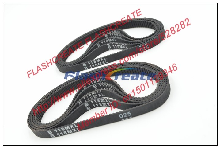 10pcs MXL timing belt 94 MXL 025 teeth 118 width 6.35mm=025" length 239.776mm=94" B118 MXL 025 rubber closed-loop belt