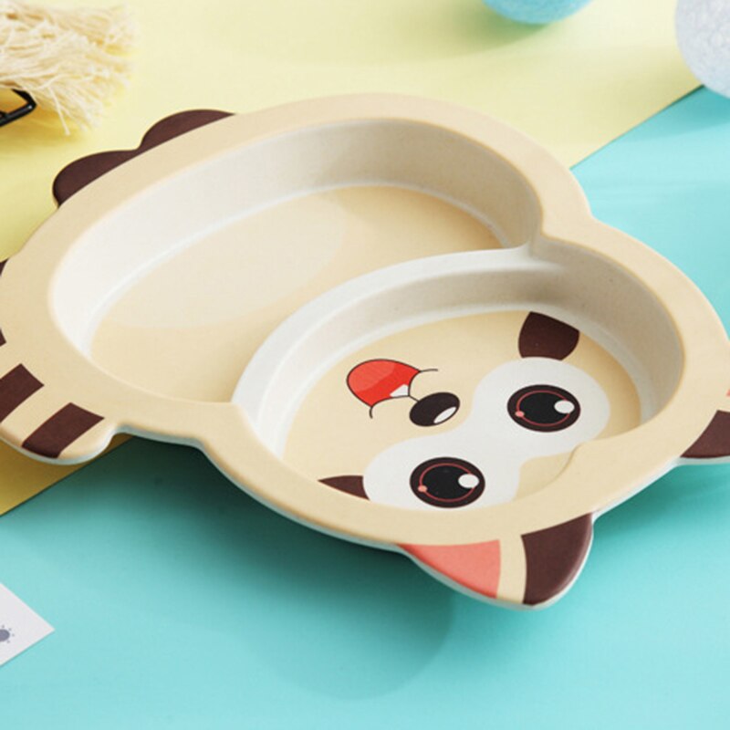 5 Stks/set Baby Schotel Training Servies Kinderen Leuke Wasbeer Voeden Voedsel Gerechten Kids Servies Met Kom Kop Lepel Vork Plaat