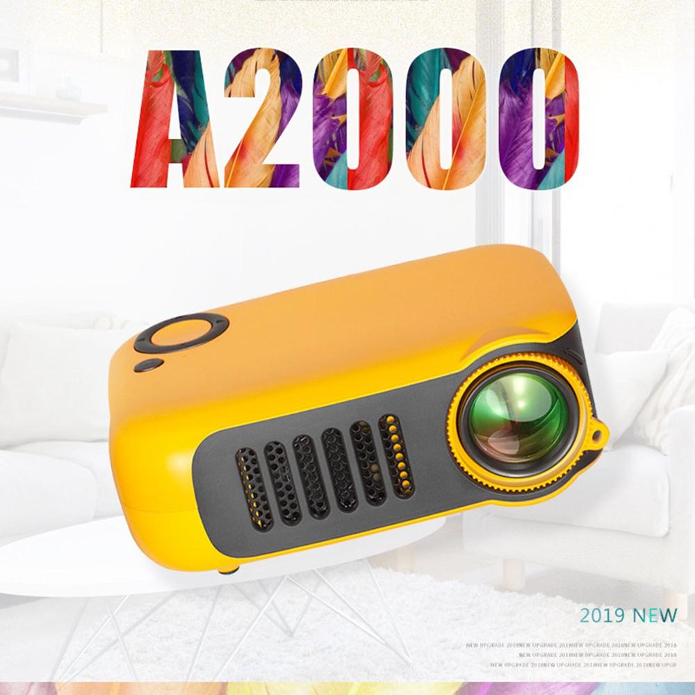 A2000 Huishoudelijke Mini Led Projector Entertainment Ondersteuning 720P Hd Projector Mini Draagbare Projector Beamer Home Cinema Theater