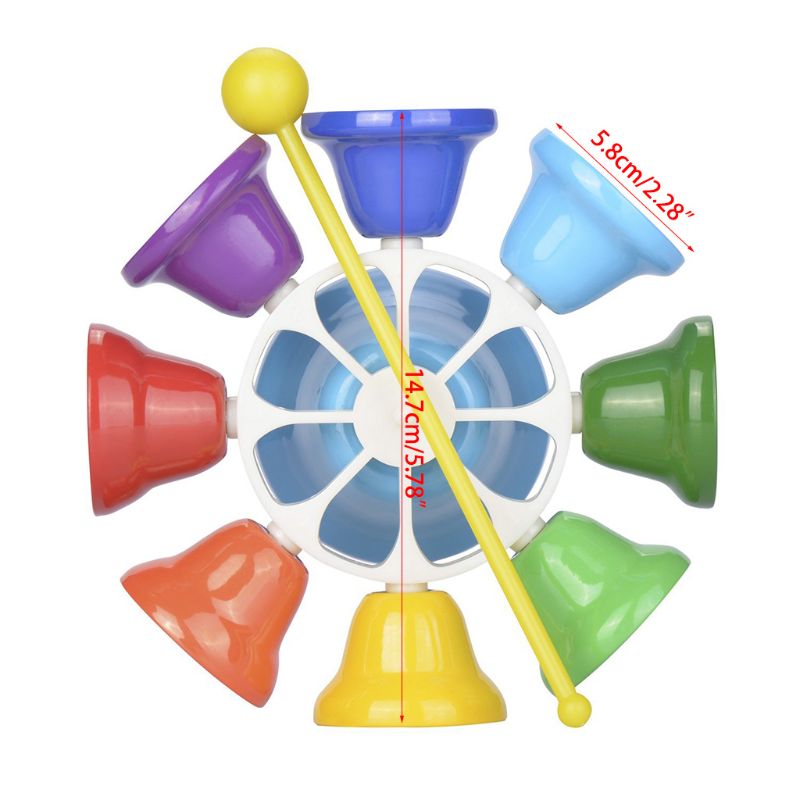 Students School Handbells Colorful Clear Sound Multi-purpose Octave Teaching Aids Percussion Instrument Hand Bell Noise Maker