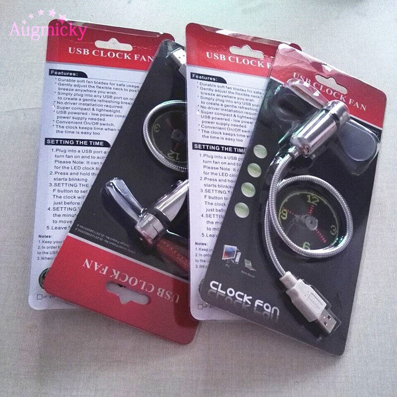 Mini USB LED Clock and Temperature Fan For laptop Adjustable Display Summer Cooling Fans Office Desktop
