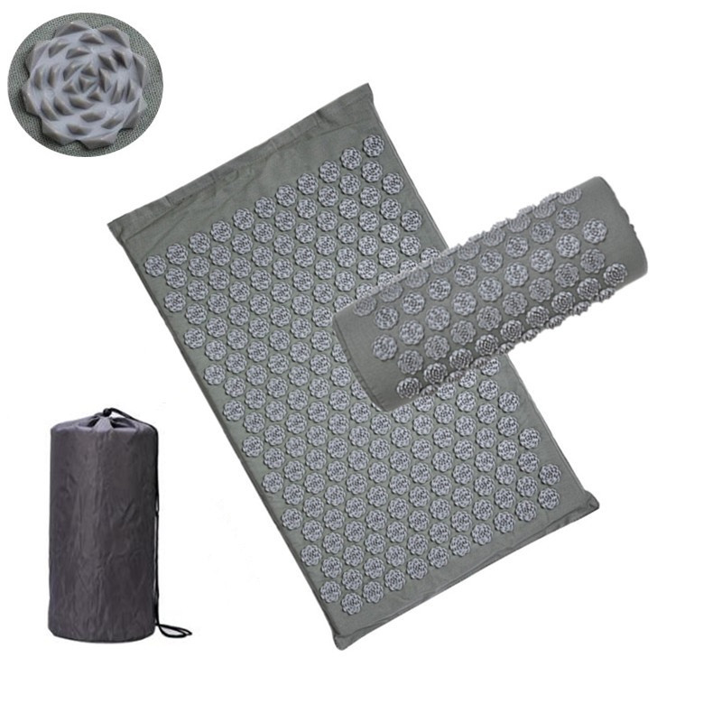 Acupressuur Mat Massager Mat Pijn Verlichten Mat Relief Stress Body Massage Kussen Kussen Met Zak: grey