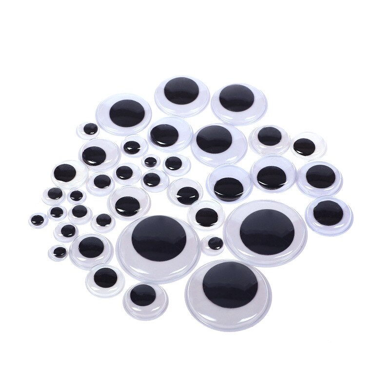 movable self-adhesive eyes hand DIY with eyelash beads attached black white eye clay accessories kid hand material BS93