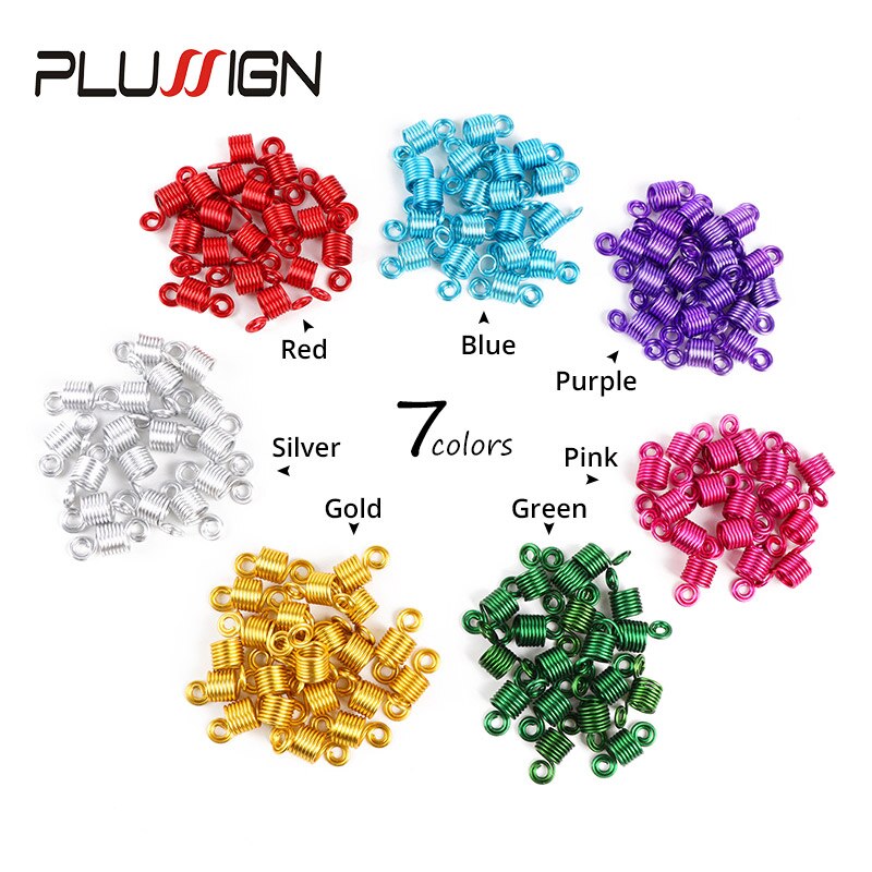 Plussign-anneaux de tressage en aluminium pour cheveux, multiples formes, pour femmes, accessoires de tressage, 10 à 20 pièces