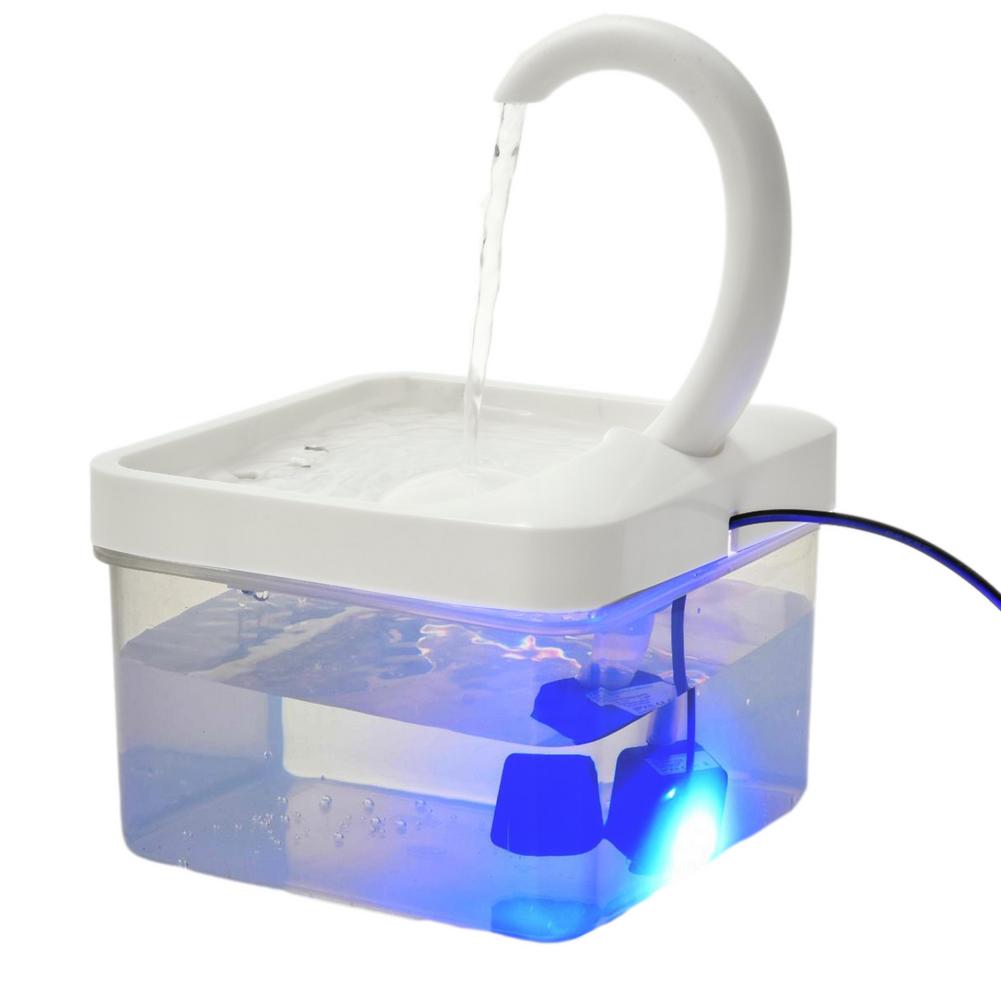 2L fontaine d'eau pour animaux de compagnie col de cygne en forme de chat distributeur d'eau USB chargeant la fontaine à boire automatique avec lumière LED pour chien de chat