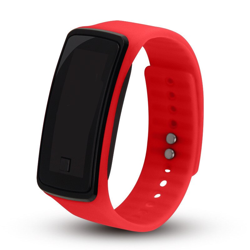Reloj Digital deportivo LED para mujer, de silicona, resistente al agua, para Fitness, para correr: Rojo
