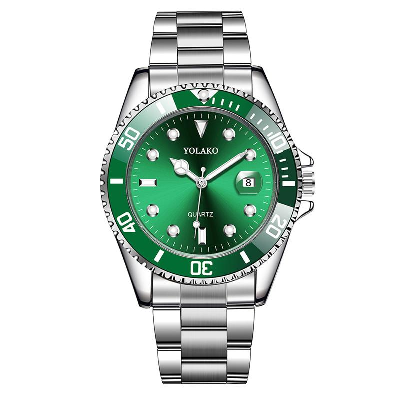Montre de Sport homme de luxe horloge à Quartz hommes acier inoxydable affaires pour Renault trafic 2006 2001 megane 1996 2002 scénic 1999: green