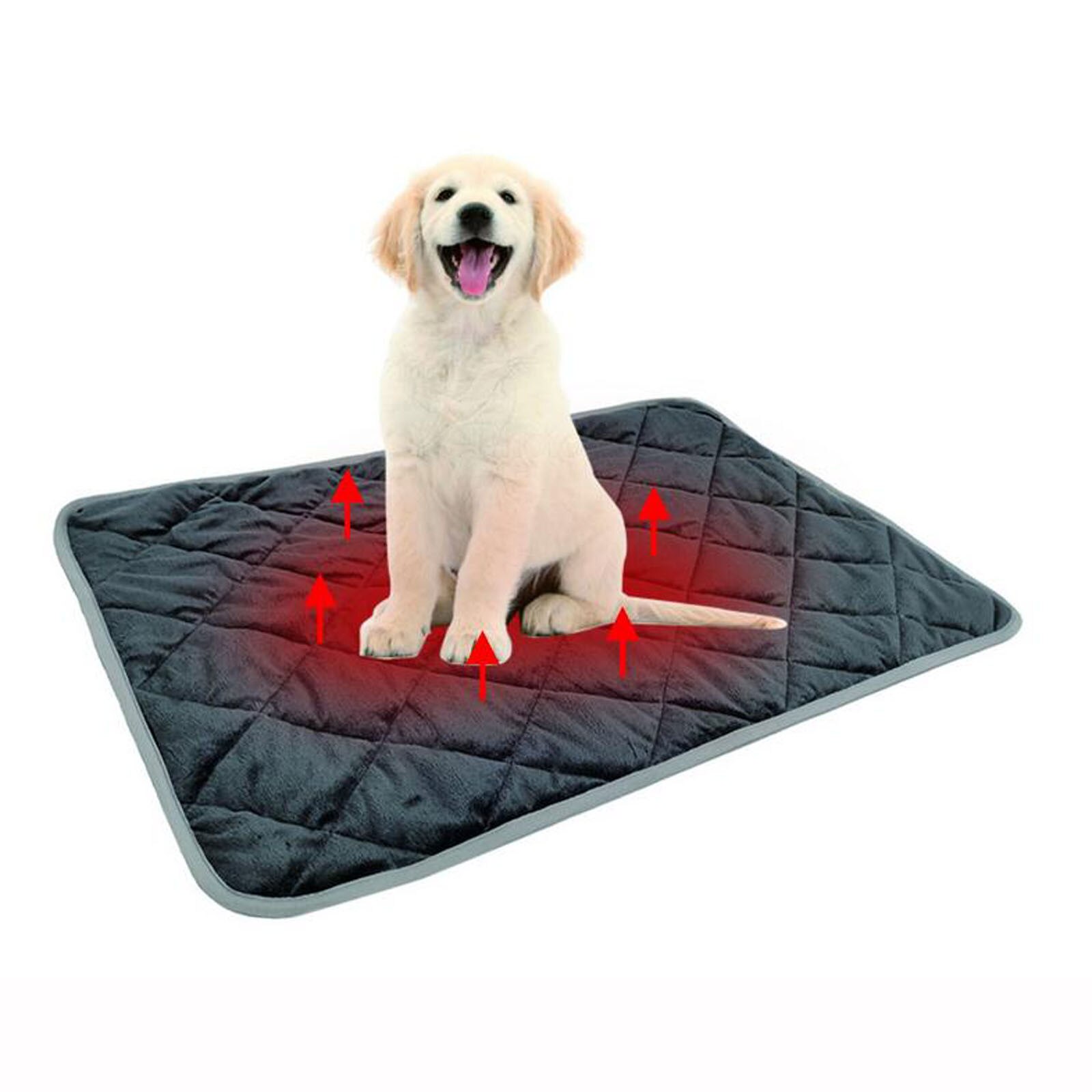 Kæledyr hund kat vinter varm elektrisk opvarmet pad matte til dyr pet vandtæt plys seng tæppe varmelegeme tæppe opvarmning pad: Default Title