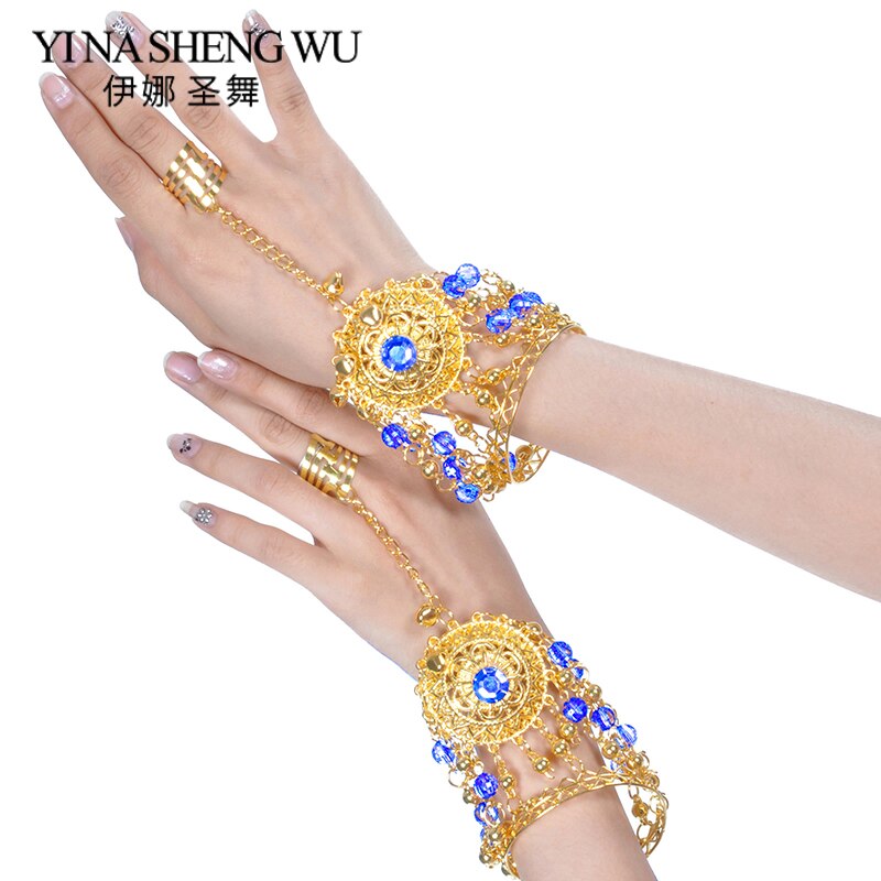 Buikdans accessoires indiase bollywood sieraden accessoires met strass belletjes 1 paar indiase sieraden armband buikdansen