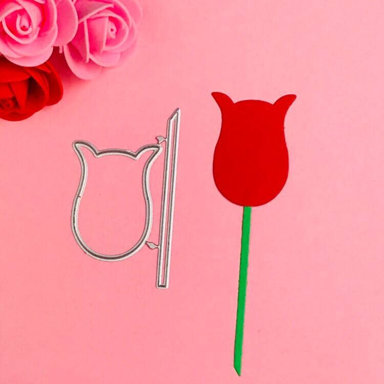 Tulip flowers Cutting Dies Stencils for DIY Scrapbooking/photo album Decorative Embossing DIY Paper Cards