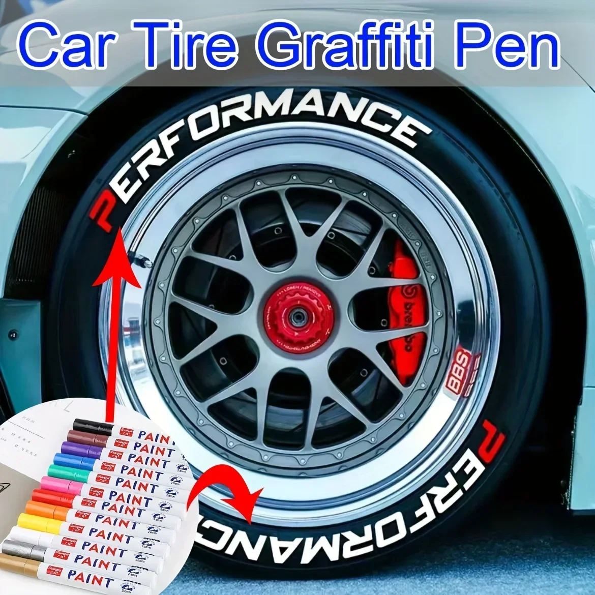 Caneta de pintura de carro à prova dwaterproof água roda de carro pneu pintura oleosa marca caneta auto borracha pneu piso cd metal marcador de pintura permanente