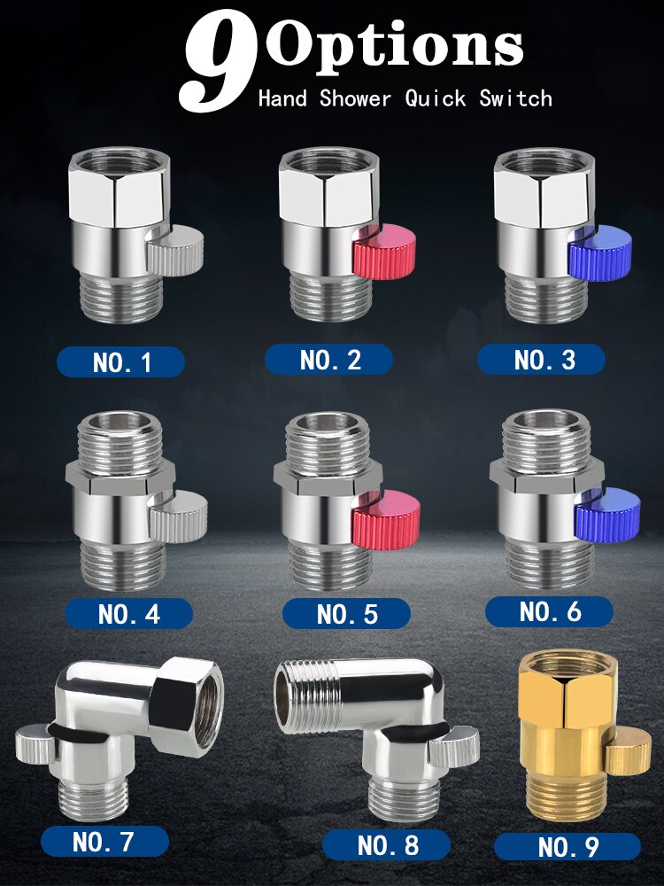 Brass Ultra-Short Mini Male And Female Threaded Angle Valve Shower Nozzle Quick Switch Hose 1/2'' BSP Straight Water Stop Valve