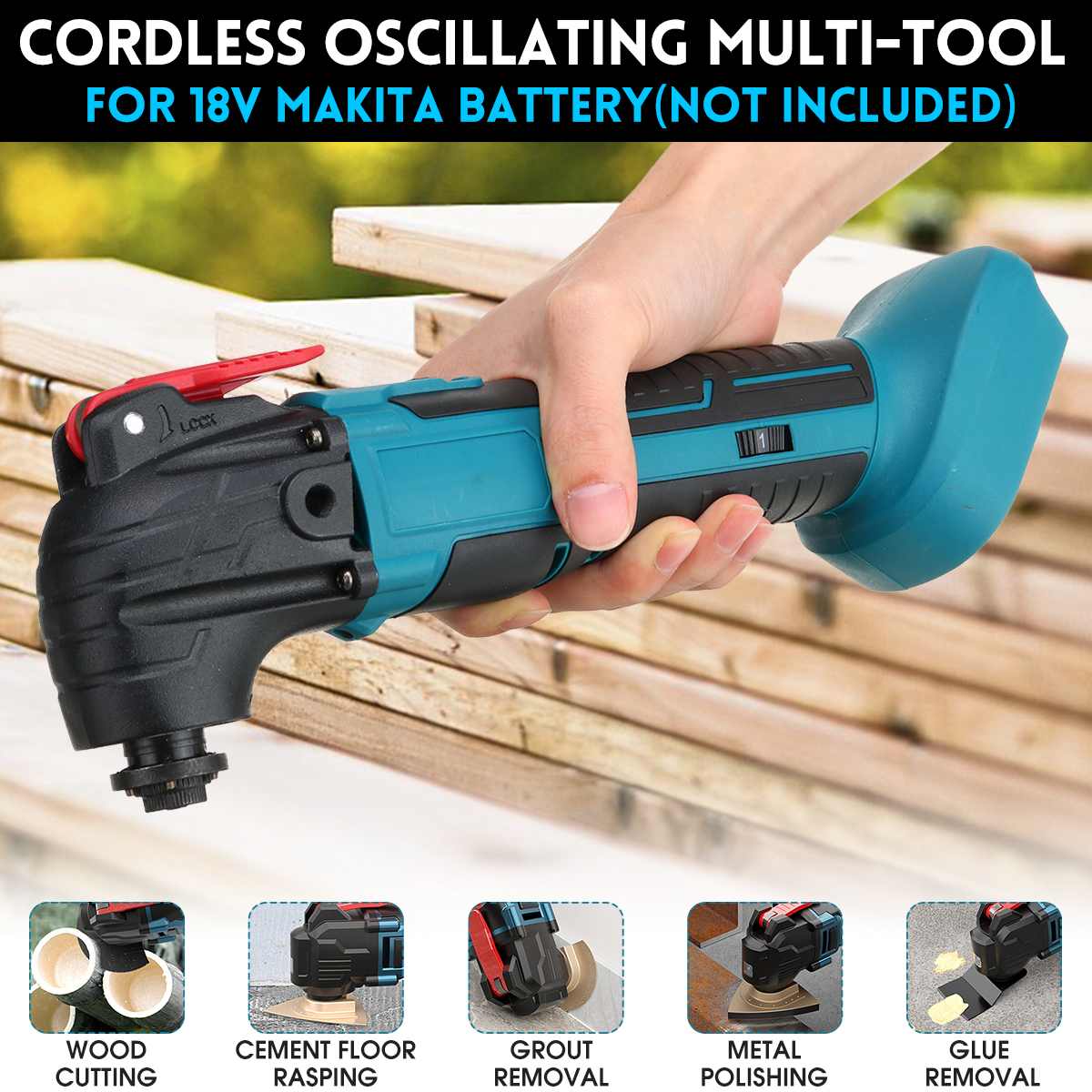 6 Speeds Adjustable Cordless Oscillating Multi Tool Variable Speed Renovator Woodworking Tool For 18V Makita Battery 20000 RPM