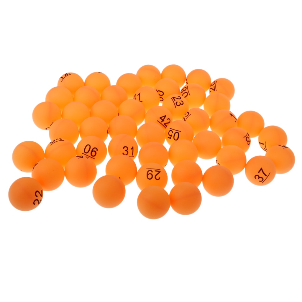 Nummererede bordtennisbolde lotterikugler bordtennisbolde 40mm med nummer 1-50 til spilfestdekoration （pakke  of 50)