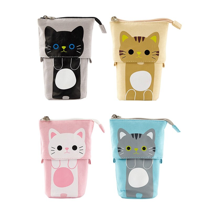 Trousse à crayons rétractable, jolie trousse Kawaii en toile pour filles et enfants, porte-crayon, fournitures scolaires