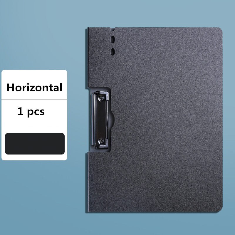 Retro Single-Double Clip Morandi A4 File Folder Writing Board Organizer for Documents Diary Planner Office Stationery Storage: A-Black