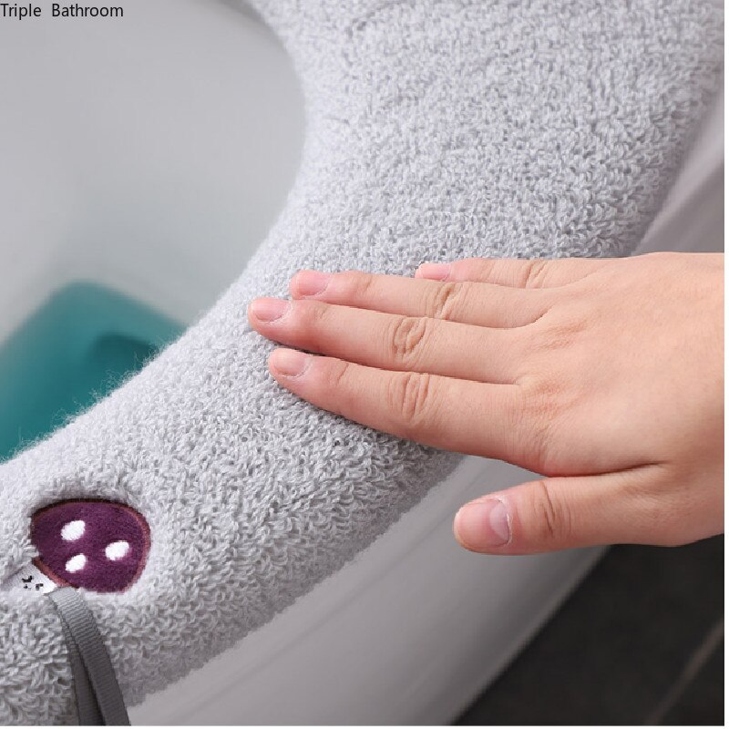 Winter Large Universal Keep Warm Waterproof Soft Toilet Mat Washable Thicken Bathroom Supplies Toilet Seat Cover Accessories