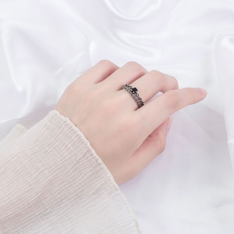 NEHZY 925 bague en argent Sterling de creux femme bijoux de réglable rétro couronne Zircon perle Couple anneau