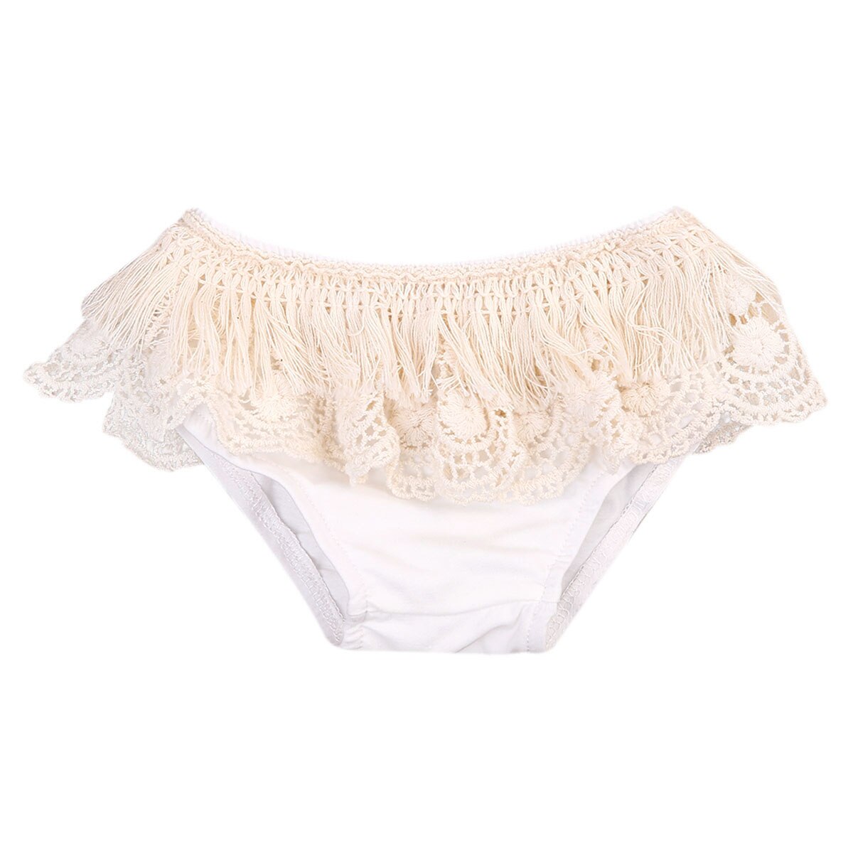 Adodable enfant en bas âge -né froufrous pantalon bébé fille culottes sous-vêtements dentelle à volants PP pantalon Bebe couche-culotte 0-24M: WHITE / 12-18M