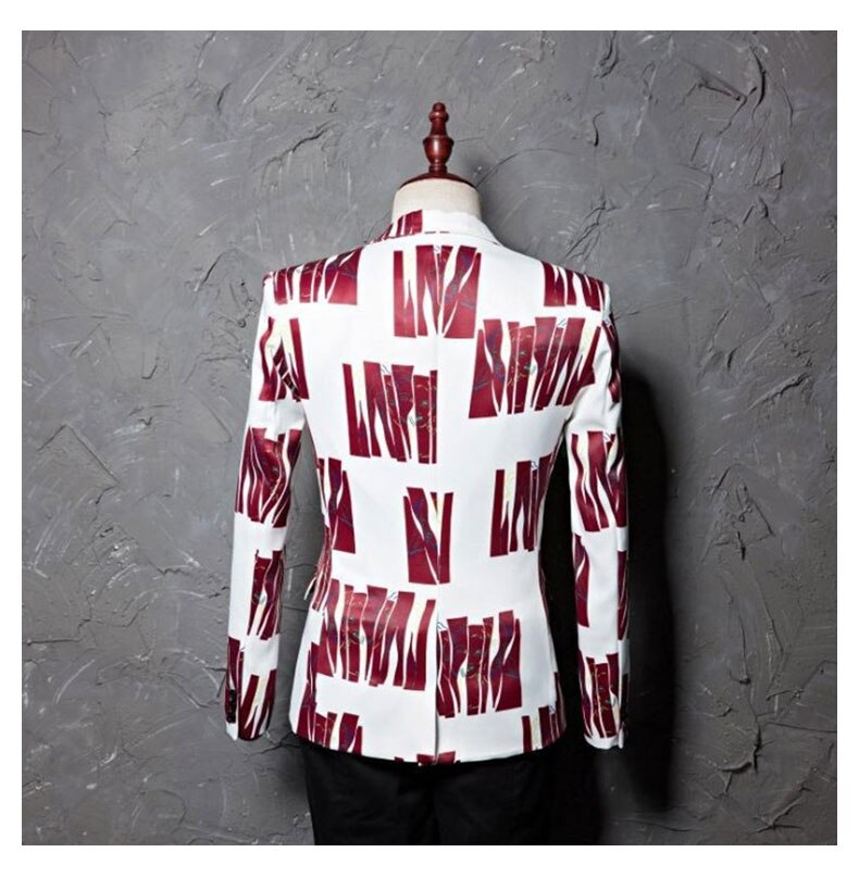 Men's Blazer - Slim Fit - Single Breasted - Notched Collar - Polyester - Formal Business Party Wedding Prom