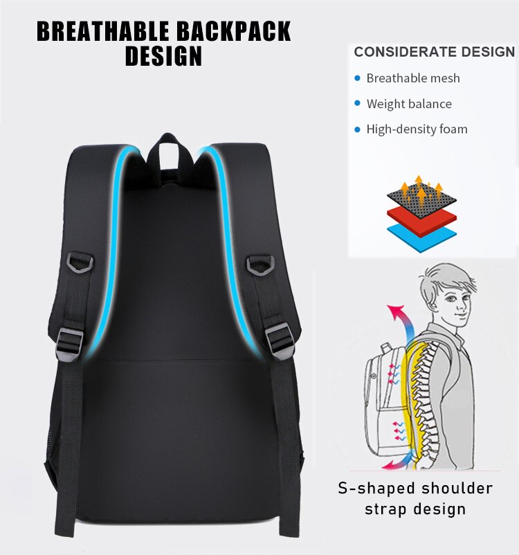 REJS LANGT Hard Shell School Backpacks with Charging 15.6 Inch Laptop Backpacks Men Waterproof Anti-Theft Geometric Bag