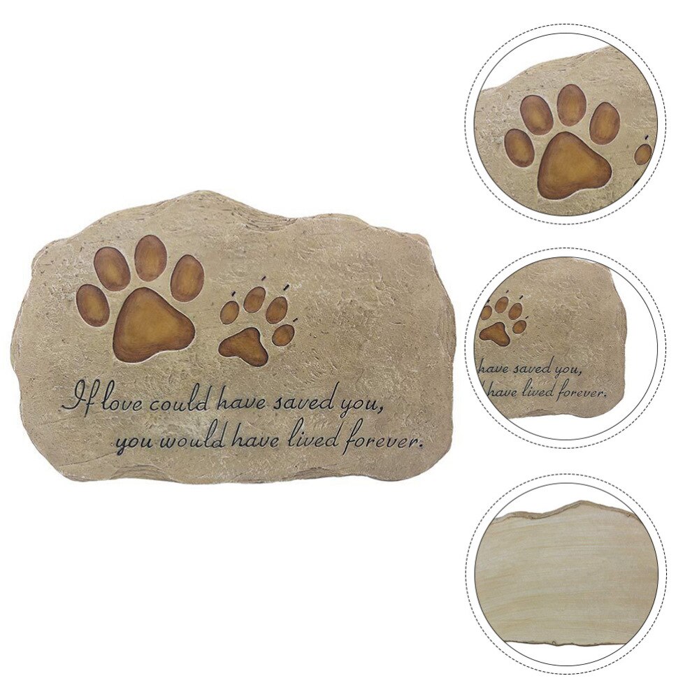Dog Gravestone Paw Printing Pet Remembrance Memorial Stone Plaque Garden Stone