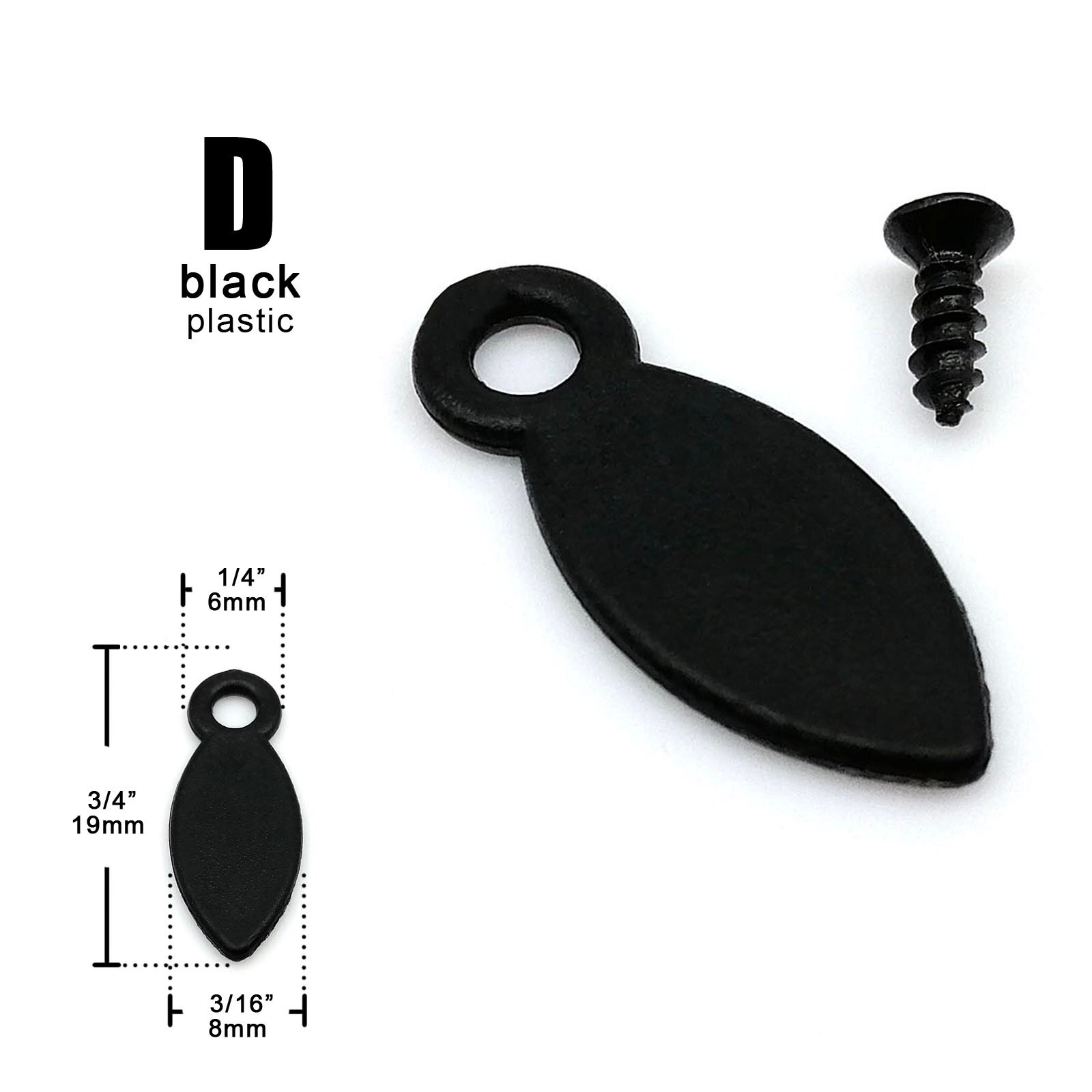 50pcs Black Golden Clear Transparent Metal Plastic Picture Photo Mirror Frame Backboard Turnbutton Turn Button Rotating Fixing: D black plastic