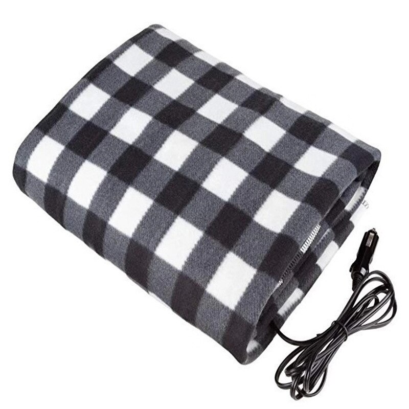 Manta eléctrica de 150x110cm y 12V, cojín con calefacción más gruesa, ahorro de energía, cálida, cubierta de invierno, accesorios para coche, novedad: Gris oscuro
