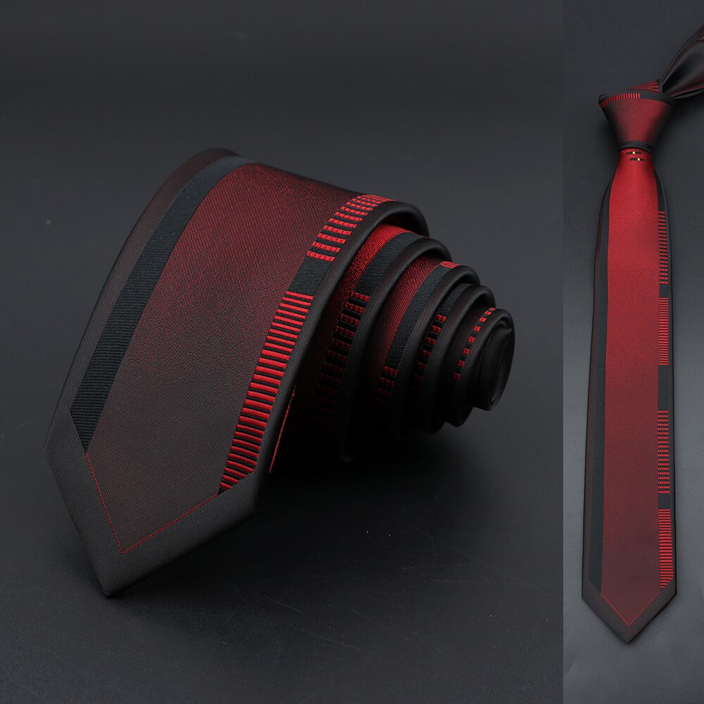 Skinny 6Cm Ties Voor Mannen Trouwjurk Stropdas Zwart Rood Bloemen Paisley Patchwork Tie Business Slanke Overhemd Accessoire cravate