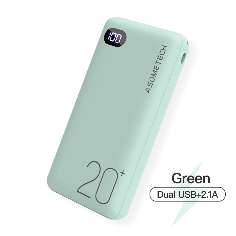 Power Bank 20000 Mah Draagbare Opladen Poverbank Mobiele Telefoon Externe Batterij Oplader Powerbank 20000 Mah Voor Iphone 12 Xiaomi: Green