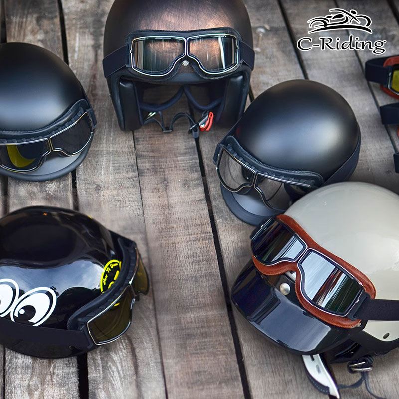 Motorradbrille für Outdoor-Sport, Motorradfahrer, Cafe Racer, Retro, Motocross, Fahrradbrille, Vintage-Ski-Sonnenbrille