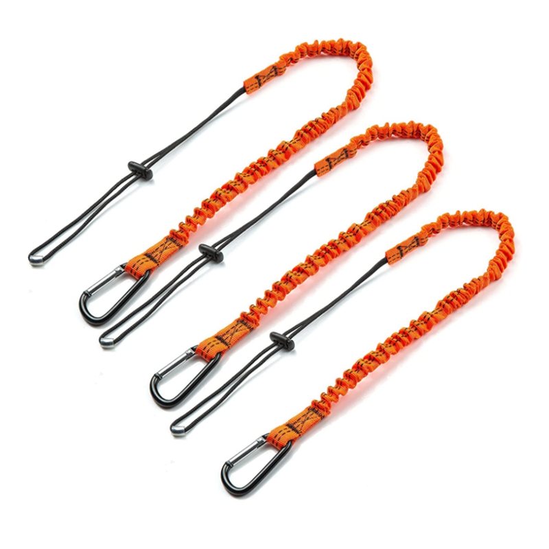 Tool Lanyard,3 Stuks Veiligheid Lanyard Met Karabijnhaak, Schokabsorberende Veiligheid Lanyard Verstelbare Veiligheid Lanyard Voor Werk Gereedschap: Default Title