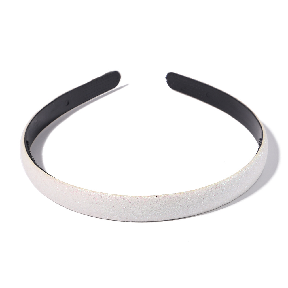 Macaron Sparkly Headbands Hairband Children Shining Head Hoop for Girls Brimmed Glitter Headdress Sweet Simple Hair Accessories: M / WHITE