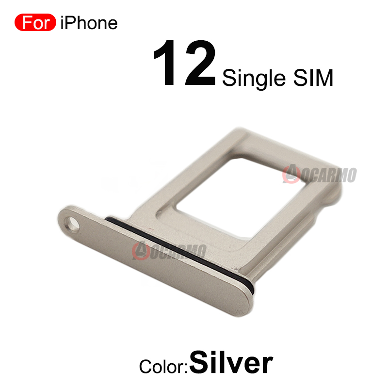 Bandeja SIM dual para iPhone 12 pieza de repuesto con ranura para tarjeta SIM única: Oro