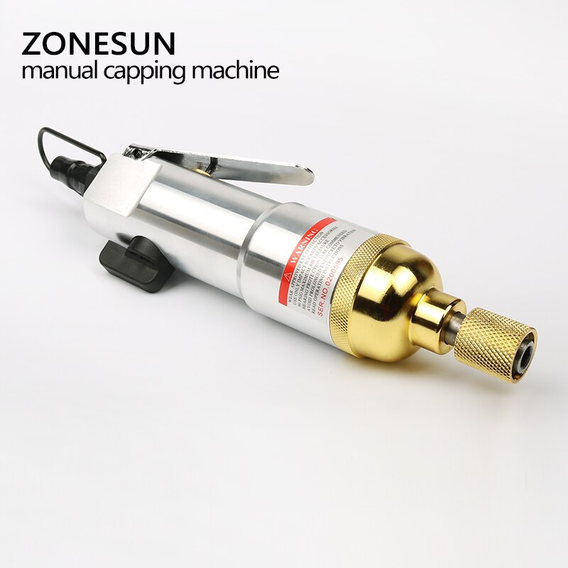 ZONESUN Portable Pneumatic Capping Machine For Smoke Oil Plastic Bottle Capper Handheld Packing Machine Larger Torque