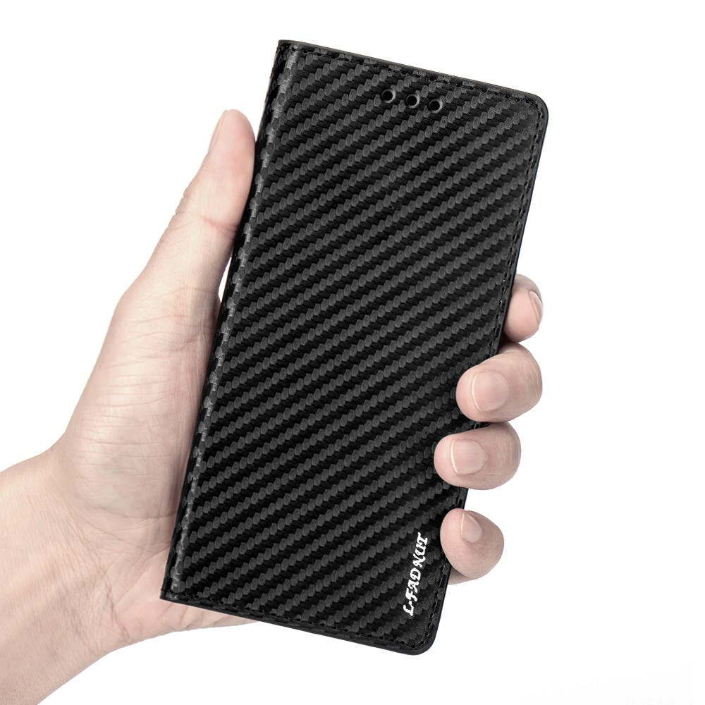 Business Carbon Fiber Case Voor Huawei P30 P20 P10 P9 P8 Lite P Smart Wallet Flip PU Lederen cover Voor Mate 20 10 Pro