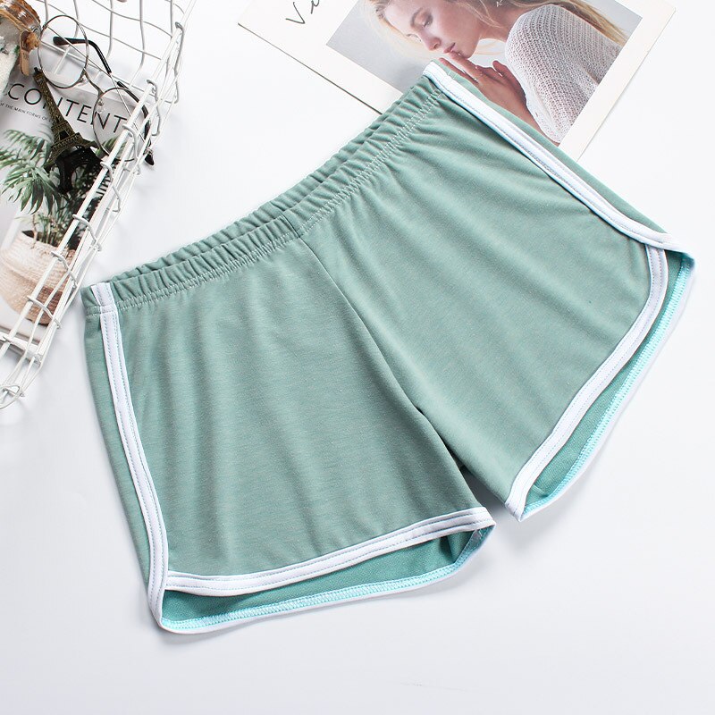 Simple Ladies Beach Shorts Casual Patchwork Fitness Workout Summer Shorts Women's Stretch Tight Slim Beach Shorts: green / XL