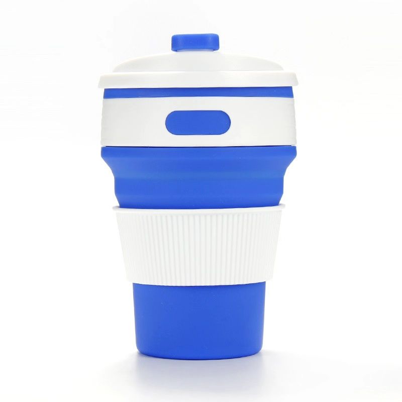 Travel Coffee Cup Fold Stretch Water Cup Portable Public Health Water Cup Outdoor Drinking Water Functional Cup Kitchen E11565: Blue