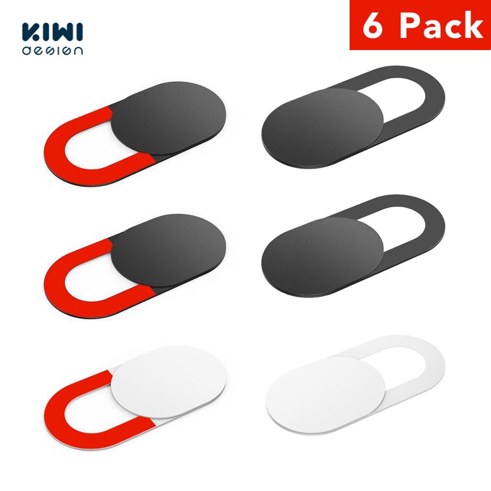 KIWI Webcam Cover, 6 Pack Laptop Camera Cover Slide Ultra Thin with Clean Cloth for Laptop, PC, Macbook, iMac