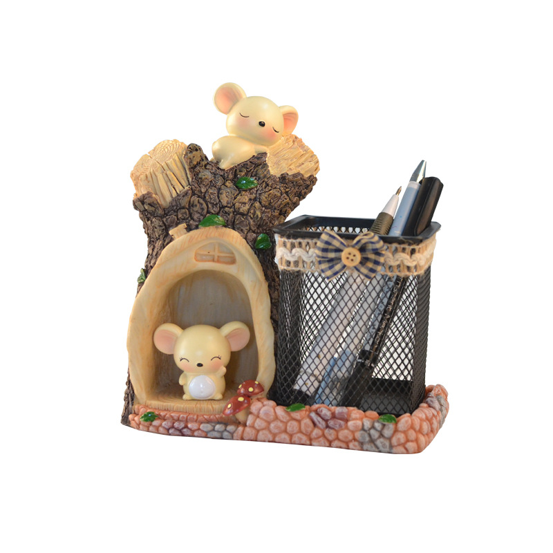Anime Meu Vizinho Resina Artesanato Desktop Estudante Pen Holder Metal Ferro Suporte Papelaria Pen Holder Acessórios Presente