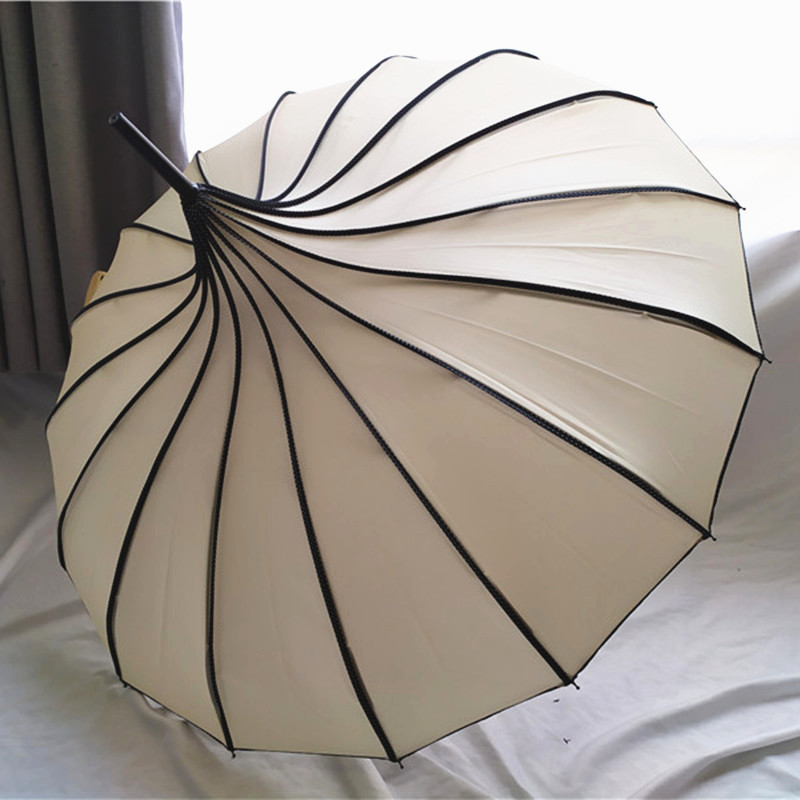 Paraguas de Pagoda Vintage para novia, de boda, sol, lluvia, protección UV, sombrilla con mango largo, paraguas grandes para mujer y hombre