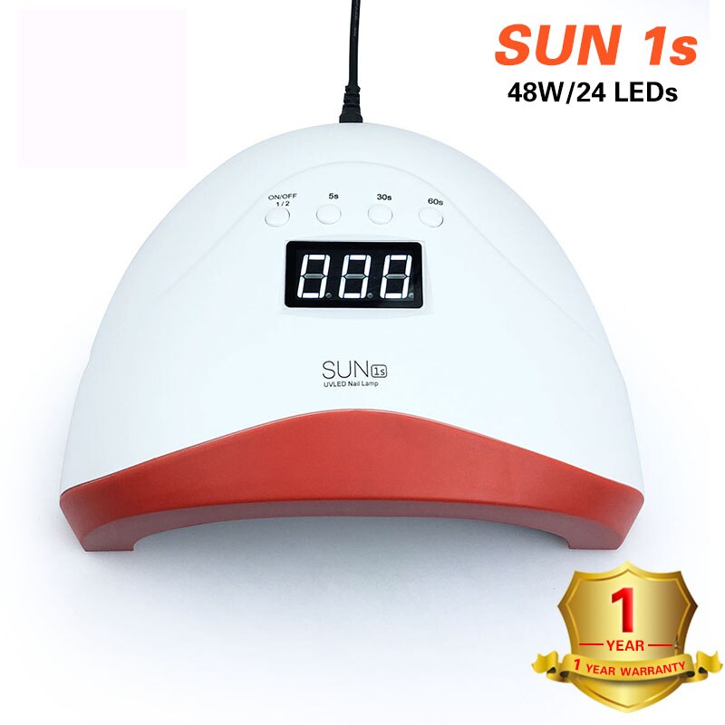 Uv Lamp Zon Een 48W Nagel Droger Gel Polish Curing Met Bodem 30 S/60 S/99 S Timer Lcd Display Sneldrogend Gel Polish Lamp: Rood