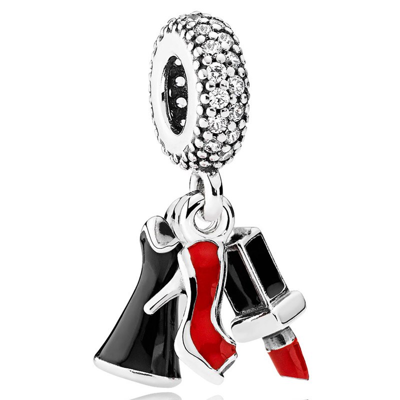 Pandora York podkreśla potrójny Monogram pióro duchowość wisiorek koraliki 925 srebro Charms Fit bransoletka DIY biżuteria: P-D-1237