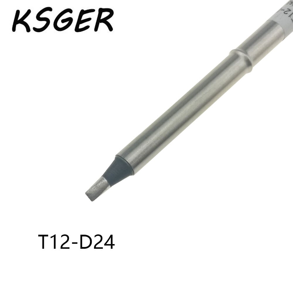 KSGER Black XA-Grade Lead-Free T12-K T12-ILS T12-J02 KU BC2 D16 D24 BL Electric Soldering Iron Tips For FX951 Soldering Station: 5pcs T12-D24