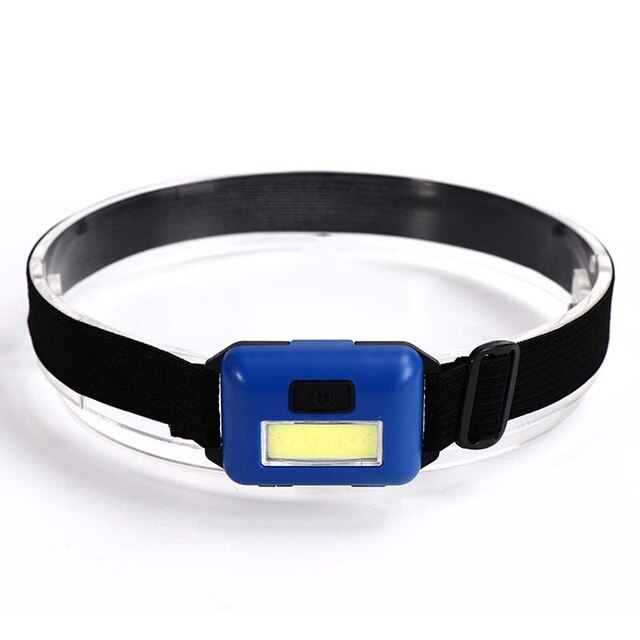 Waterproof COB LED Headlamp Headlight 3 Modes Helmet Light Lamp Strong low flash light Torch for Camping Fishing: blue